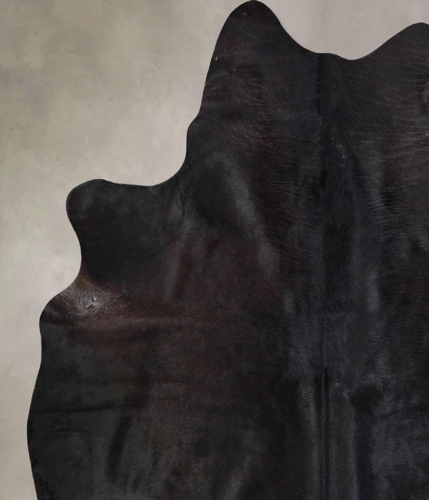 Solid Black Cowhide Rug #A33419