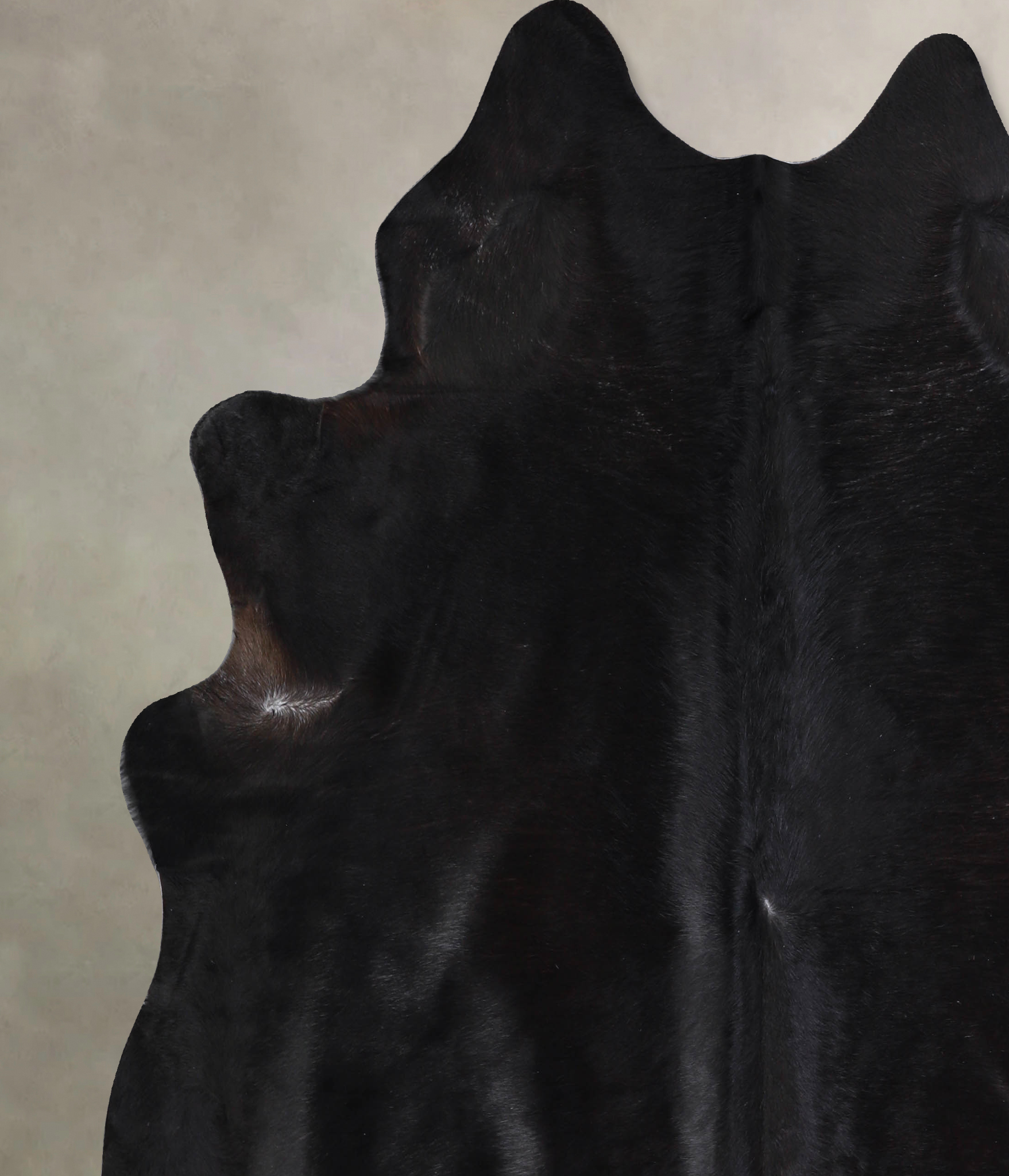 Solid Black Cowhide Rug #A33483