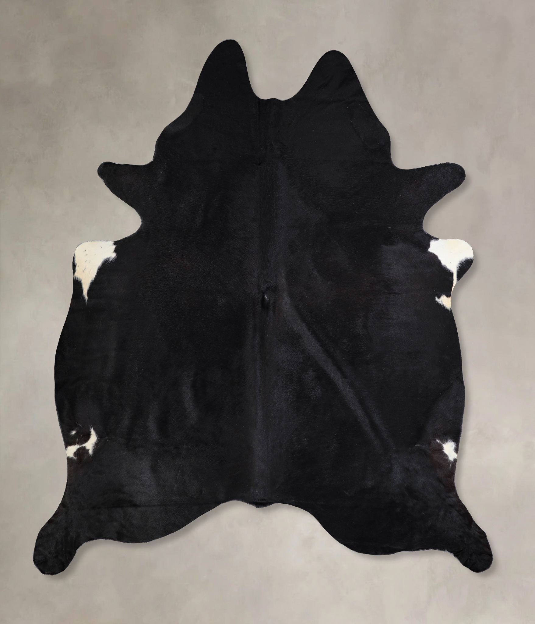 Solid Black Cowhide Rug #A33530