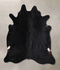 Solid Black Large Brazilian Cowhide Rug 6'2