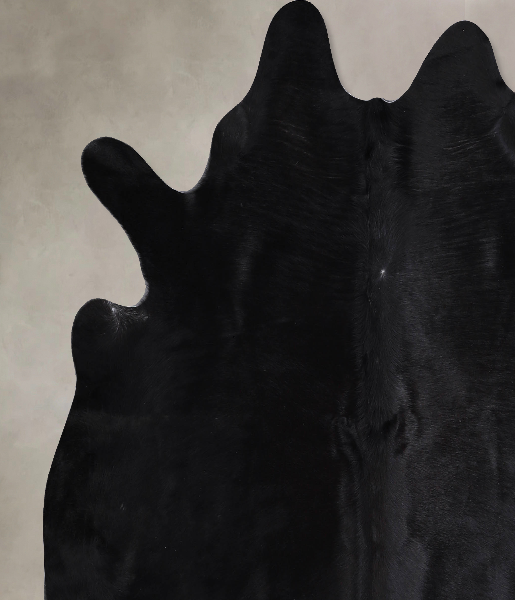 Solid Black Cowhide Rug #A33567