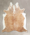 Beige and White X-Large Brazilian Cowhide Rug 7'4