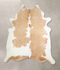 Beige and White XX-Large Brazilian Cowhide Rug 8'8