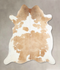 Beige and White X-Large Brazilian Cowhide Rug 6'9