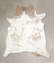 Beige and White X-Large Brazilian Cowhide Rug 6'11