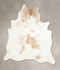 Beige and White X-Large Brazilian Cowhide Rug 6'8