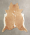 Beige and White X-Large Brazilian Cowhide Rug 6'9