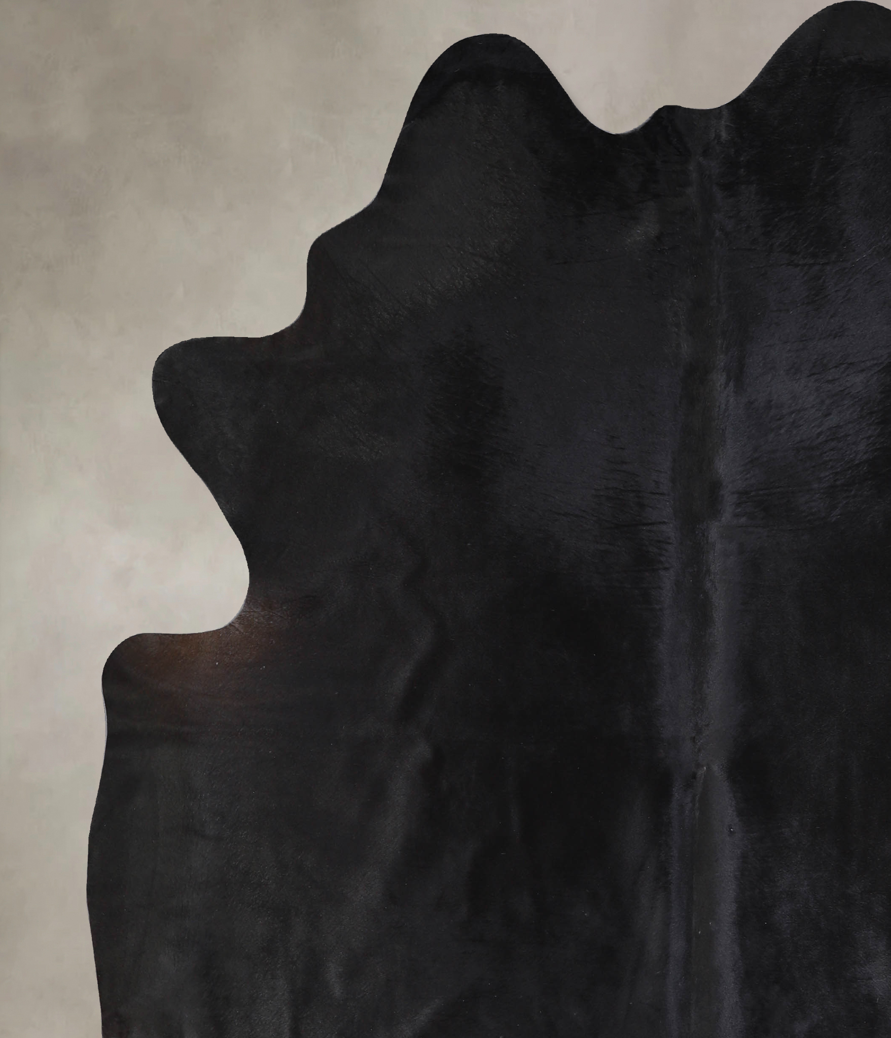 Solid Black Cowhide Rug #A33922