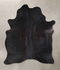 Solid Black Large Brazilian Cowhide Rug 7'2