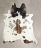 Grey With White XX-Large Brazilian Cowhide Rug 7'10