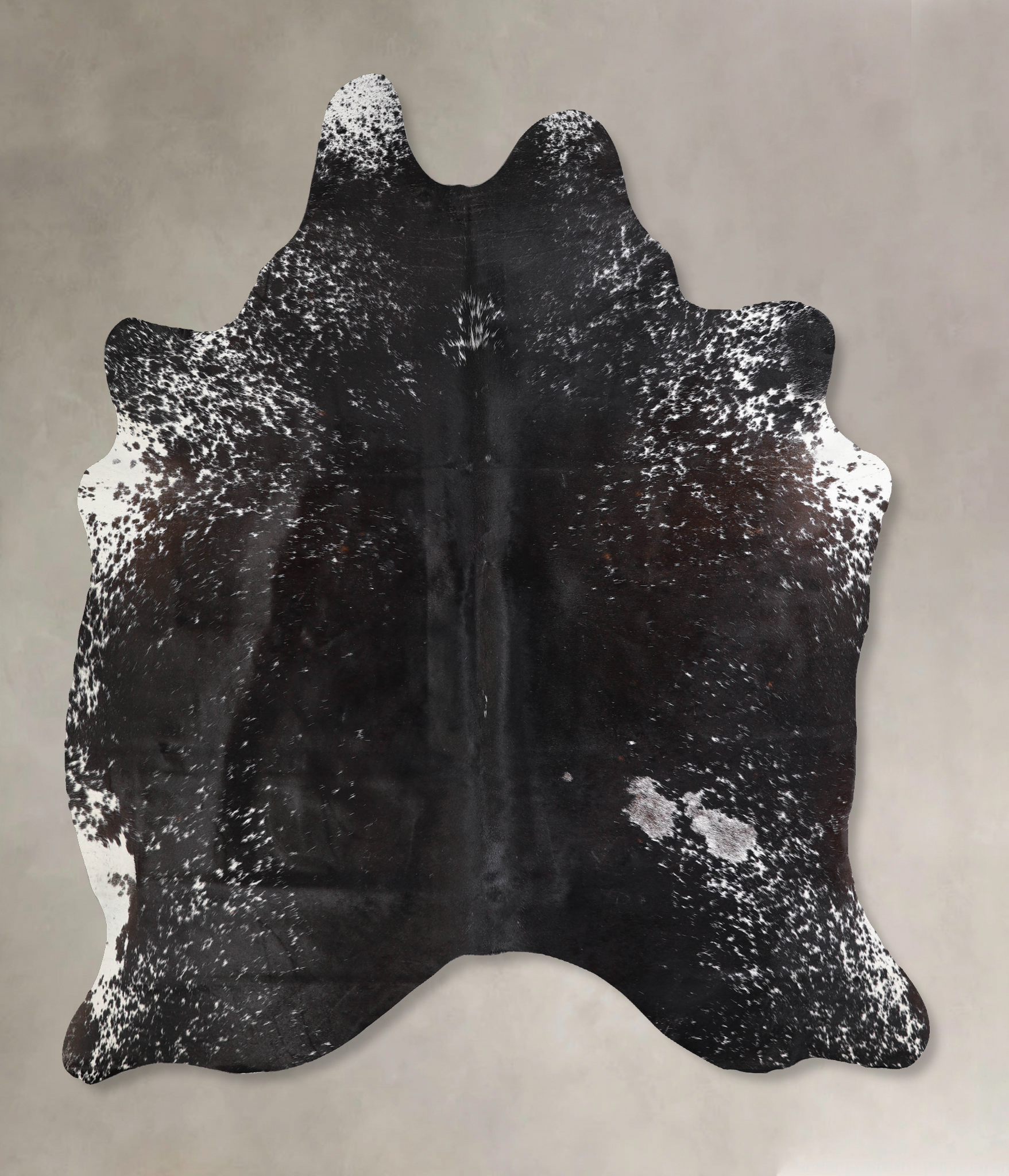 Salt and Pepper Black Cowhide Rug #A34209