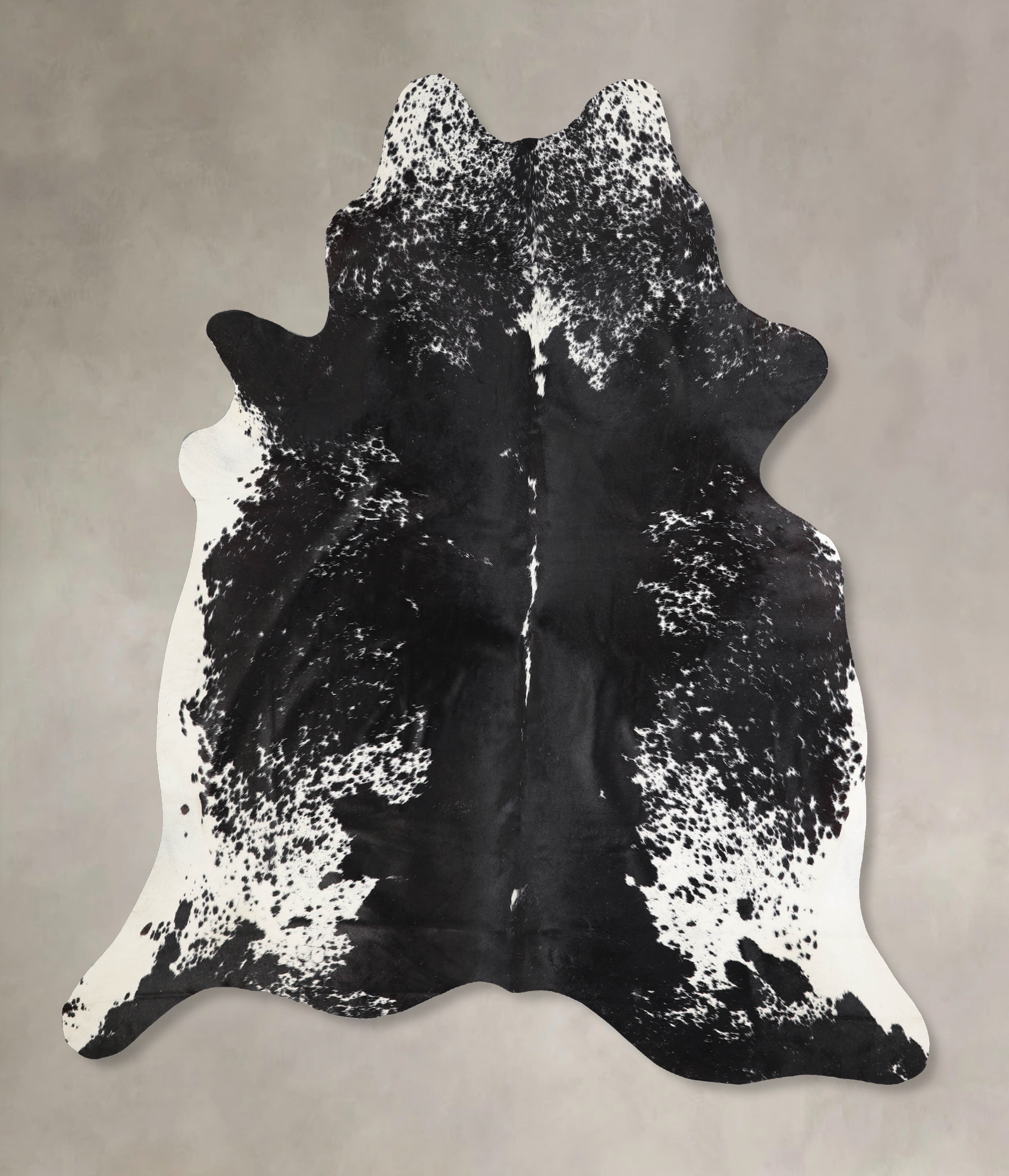 Salt and Pepper Black Cowhide Rug #A34210