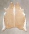 Beige and White X-Large Brazilian Cowhide Rug 6'7