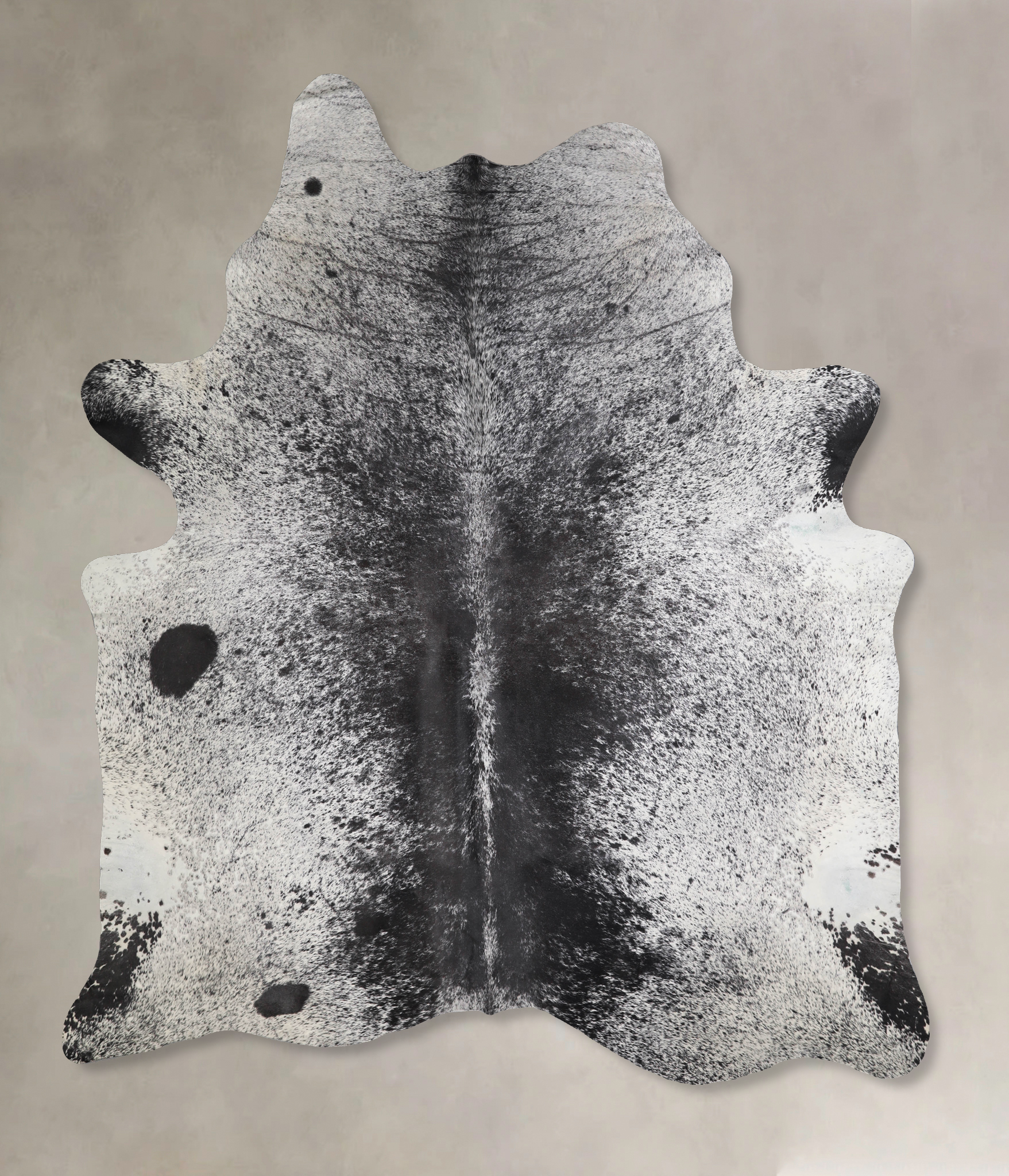 Salt and Pepper Black Cowhide Rug #A34253