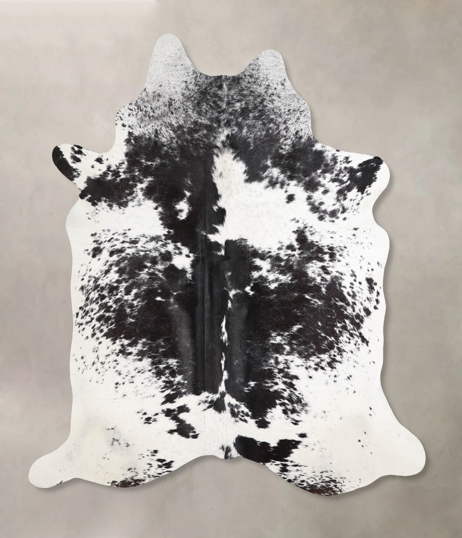 Salt and Pepper Black Cowhide Rug #A34256