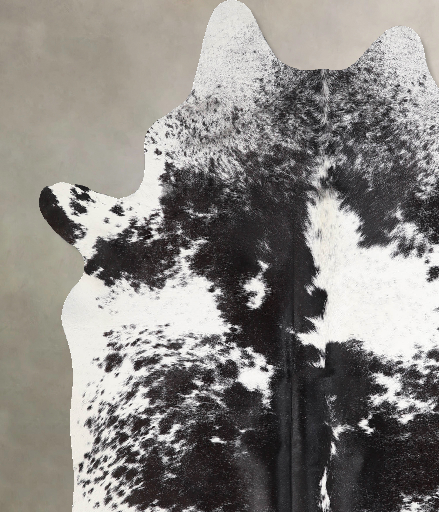 Salt and Pepper Black Cowhide Rug #A34256