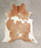 Brown and White X-Large Brazilian Cowhide Rug 7'2