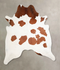 Brown and White XX-Large Brazilian Cowhide Rug 7'5