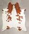 Brown and White X-Large Brazilian Cowhide Rug 7'4