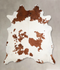 Brown and White XX-Large Brazilian Cowhide Rug 7'10