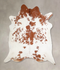 Brown and White X-Large Brazilian Cowhide Rug 7'0