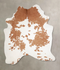 Brown and White XX-Large Brazilian Cowhide Rug 7'9