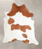 Brown and White X-Large Brazilian Cowhide Rug 7'7