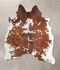 Brown and White X-Large Brazilian Cowhide Rug 6'8