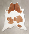 Brown and White XX-Large Brazilian Cowhide Rug 7'10