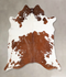 Brown and White X-Large Brazilian Cowhide Rug 6'6