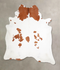 Brown and White X-Large Brazilian Cowhide Rug 7'8