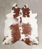 Brown and White XX-Large Brazilian Cowhide Rug 7'9