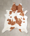 Brown and White XX-Large Brazilian Cowhide Rug 7'8