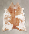 Brown and White XX-Large Brazilian Cowhide Rug 7'3