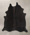 Solid Black Medium Brazilian Cowhide Rug 5'1