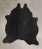 Solid Black Medium Brazilian Cowhide Rug 5'3