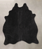 Solid Black Medium Brazilian Cowhide Rug 4'10