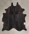 Solid Black Medium Brazilian Cowhide Rug 5'5