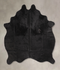 Solid Black Medium Brazilian Cowhide Rug 4'11