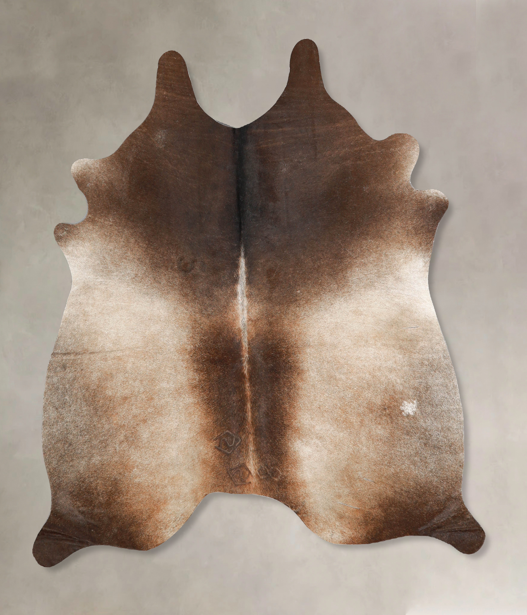 Grey with Beige Cowhide Rug #A34737