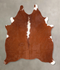 Brown and White Regular Medium Brazilian Cowhide Rug 4'10