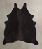 Solid Black Medium Brazilian Cowhide Rug 4'11