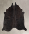 Solid Black Medium Brazilian Cowhide Rug 4'4