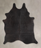 Solid Black Medium Brazilian Cowhide Rug 5'11