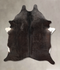 Solid Black Large Brazilian Cowhide Rug 6'10