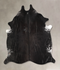 Solid Black Large Brazilian Cowhide Rug 6'4