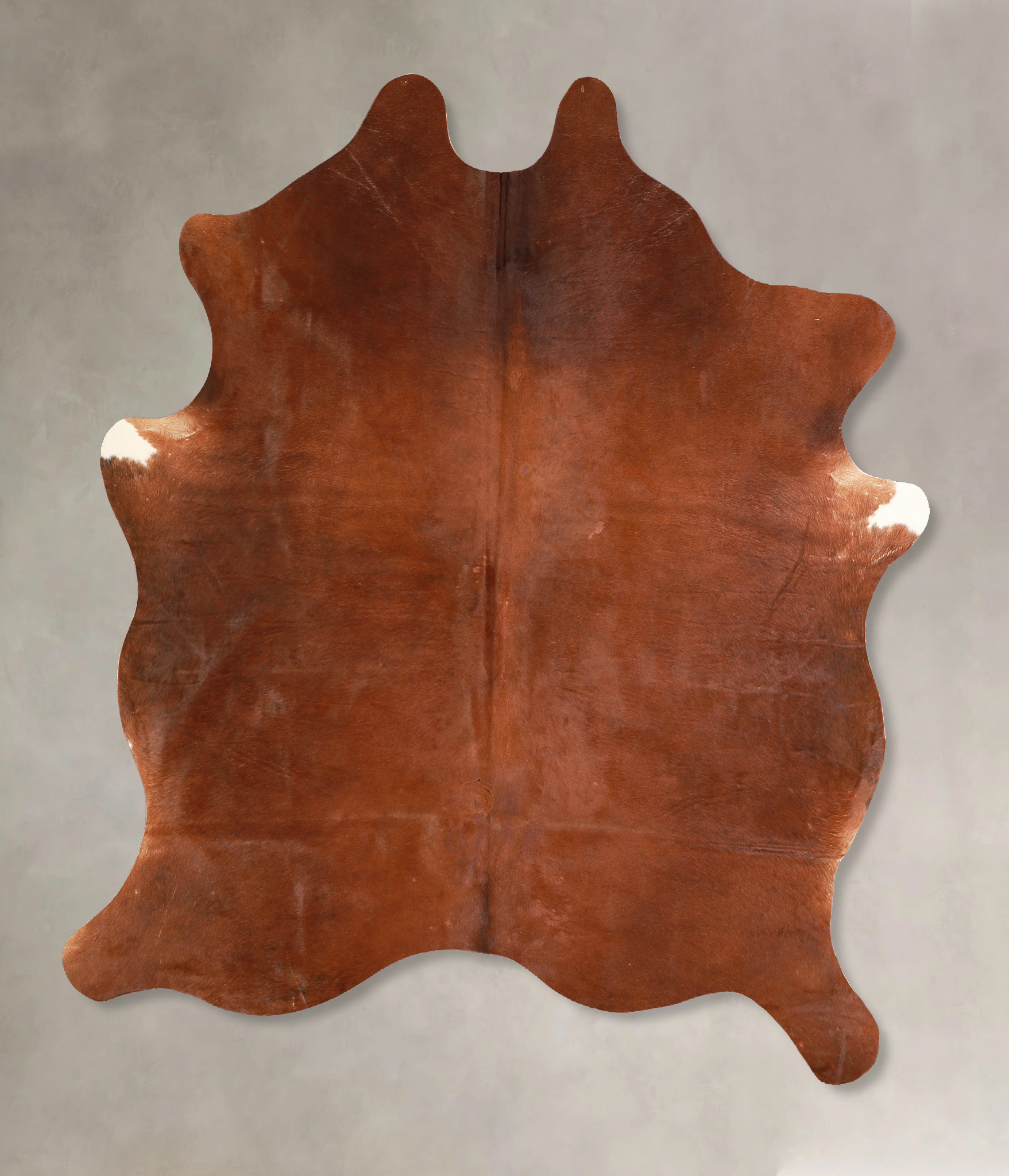 Solid Brown Cowhide Rug #A35108