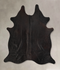 Solid Black Large Brazilian Cowhide Rug 6'7