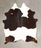 Chocolate and White Medium Brazilian Cowhide Rug 4'11