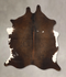 Chocolate and White Large Brazilian Cowhide Rug 5'8